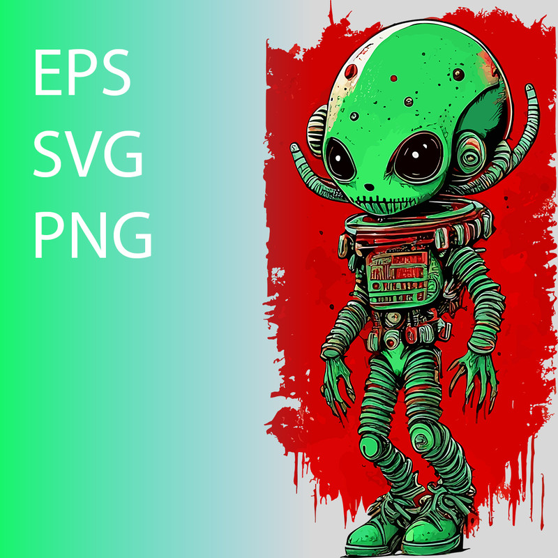 Alien Invasion Horror T-Shirt Design template.jpg