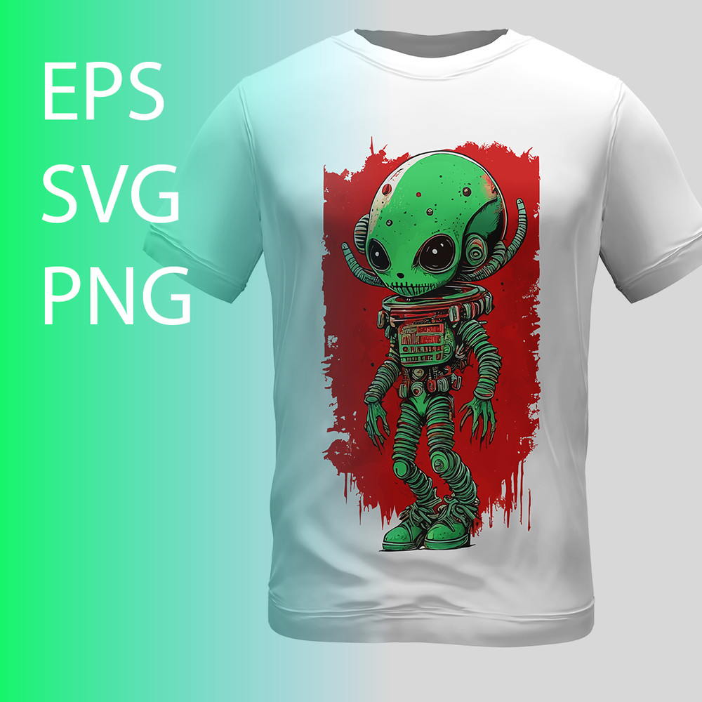 Alien Invasion Horror T-Shirt Design template mockup.jpg