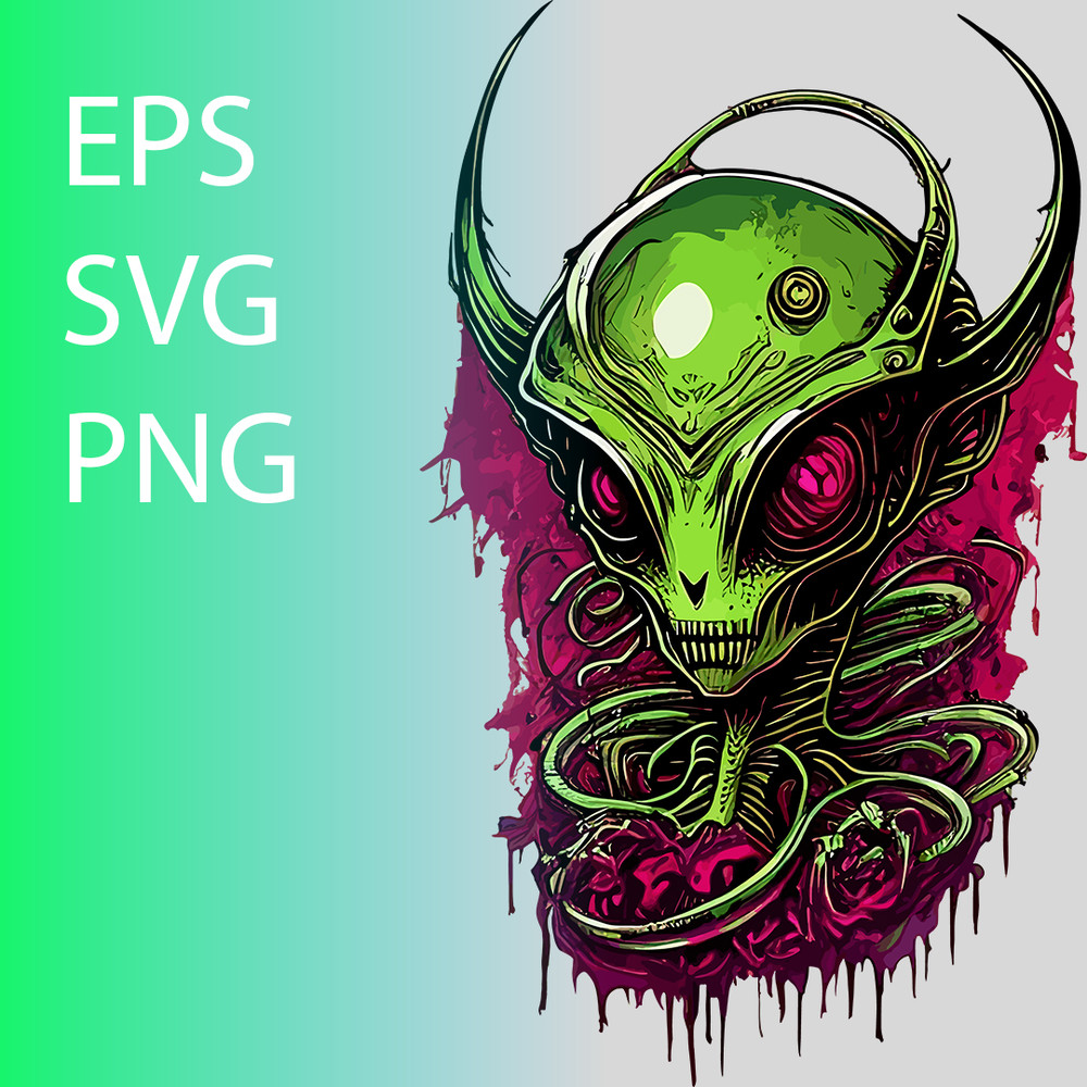 Alien Encounter Horror T-Shirt Design template.jpg