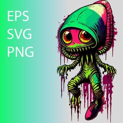 "horror from the stars" alien horror t-shirt design template