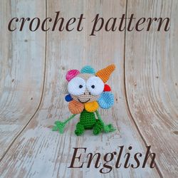 Crochet pattern soft toy Flower. Keychain. mini amigurumi.