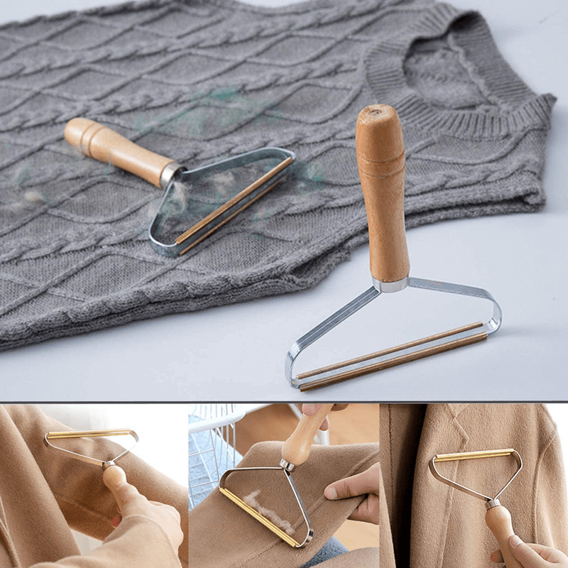 Wooden Handle Lint Remover 2