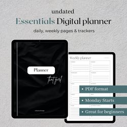 Undated Digital Planner - Digital Planning, Personal Planner, Notability Planner, Minimal Planner, iPad Planner