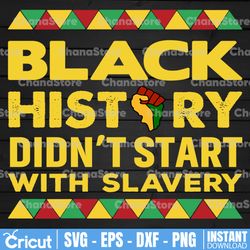 black history didn't start with slavery quote svg png jpeg cricut or silhouette cut file