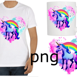 Sublimation of a beautiful unicorn on the background of a heart-1