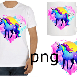 Sublimation of a beautiful unicorn on the background of a heart-2