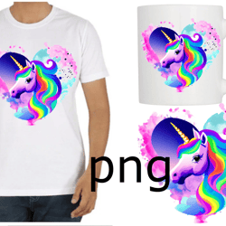 Sublimation of a beautiful unicorn on the background of a heart-3