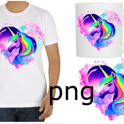 Sublimation of a beautiful unicorn on the background of a heart-4