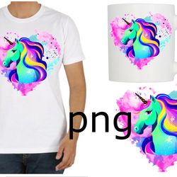 sublimation of a beautiful unicorn on the background of a heart-5