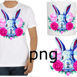 Sublimation of a beautiful rabbit on the background of the heart-6