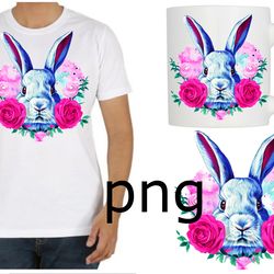 sublimation of a beautiful rabbit on the background of the heart-6