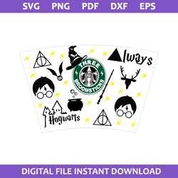 Harry Potter Starbucks Cup Wrap Svg, Harry Potter Coffee Svg, Starbucks Cup 24 Oz Svg, Png Pdf Dxf Eps File