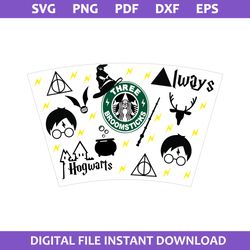 harry potter starbucks cup wrap svg, harry potter coffee svg, starbucks cup 24 oz svg, png pdf dxf eps file