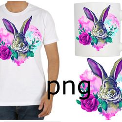 sublimation of a beautiful rabbit on the background of the heart-7
