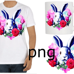 Sublimation of a beautiful rabbit on the background of the heart-8