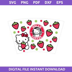 hello kitty coffee svg, hello kitty starbucks coffee cup wrap svg, starbucks cup 24 oz svg, png pdf dxf eps file
