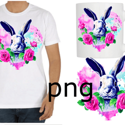 Sublimation of a beautiful rabbit on the background of the heart-9