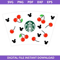 Cherry Coffee Wrap Svg, Starbucks Coffee Logo Svg, Starbucks Cup 24 Oz Svg, Png Pdf Dxf Eps File