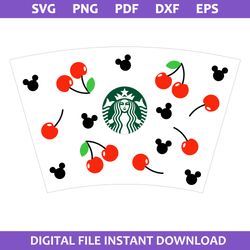 cherry coffee wrap svg, starbucks coffee logo svg, starbucks cup 24 oz svg, png pdf dxf eps file