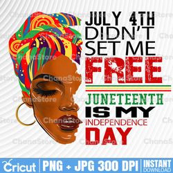 july 4th didn't set me free juneteenth is my independence day png, juneteenth day png, independence day png