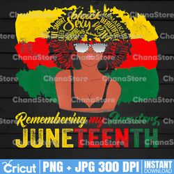 black woman remembering my ancestors juneteenth 1865 png, freedom day png, africa png, black history png,