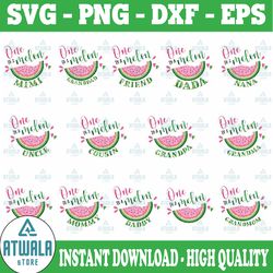 one in a melon first birthday png, pink watermelon party png, family png, family birthday png, one in a melon png