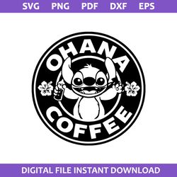 ohnana coffee starbucks coffee svg, stitch coffee svg, starbucks coffee logo svg, png pdf dxf eps file
