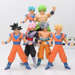 6pc SET Dragon Ball Z Action Figure Saiyan Goku Son Blue Gokou NEW Style 2021
