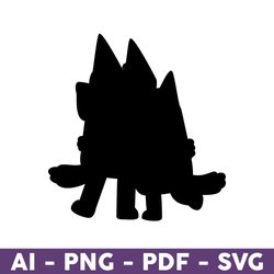 bluey and bingo silhouette svg, bluey svg, bingo svg, dog svg, bluey dog svg, cartoon dog svg, cartoon svg - download