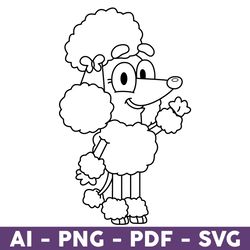 coco outline svg, bluey svg, coco bluey friends svg, dog svg, bluey dog svg, cartoon dog svg, cartoon svg - download