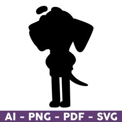 chloe silhouett svg, chloe bluey friends svg, bluey svg, dog svg, bluey dog svg, cartoon dog svg, cartoon svg - download