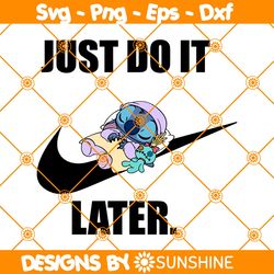 Disney Stitch Just Do it later Svg, sleeping lazy stitch cute Svg, Logo Brand Svg, Logo Brand Slogan Svg