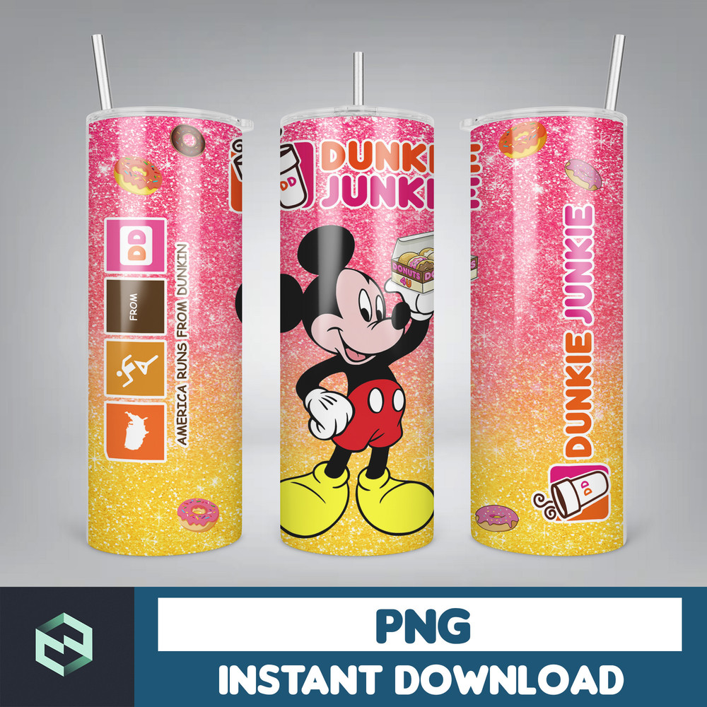 Dunkie Junkie Tumbler Sublimation Design, 20oz Skinny Tumbler Design, Digital Instant Download, PNG (2).jpg
