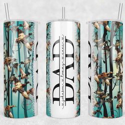 Duck Hunting Dad Tumbler Wrap, Fathers Day Tumbler Wrap, Seamless Tumbler for Dad, Split Add Kids Names PNG