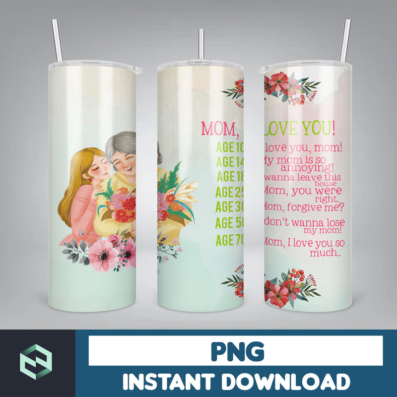 Mothers Day Tumbler Wrap Mothers Day Sublimation Design 20 oz Skinny Tumbler Gift for Mom Tumbler PNG (5).jpg