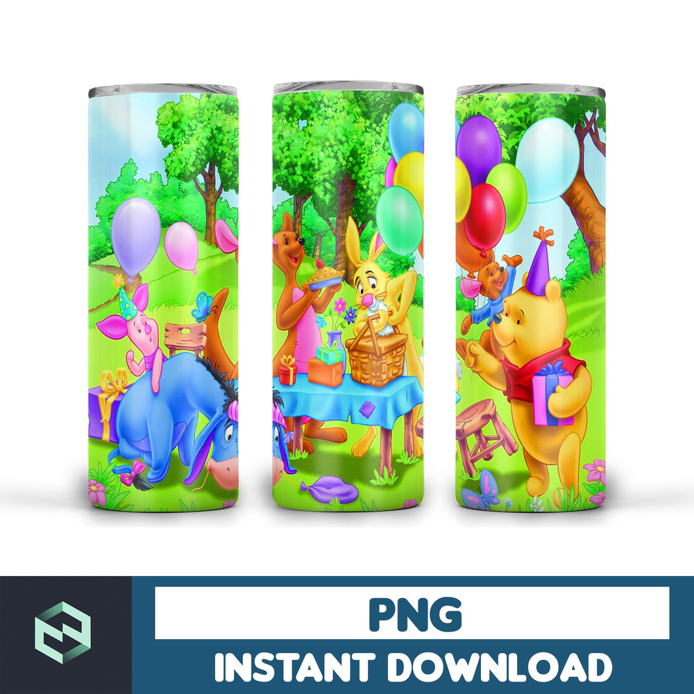 Pooh cartoon tumbler design Sublimation Designs Downloads, Digital download, 20 oz tumbler sublimations, Digital file (19).jpg