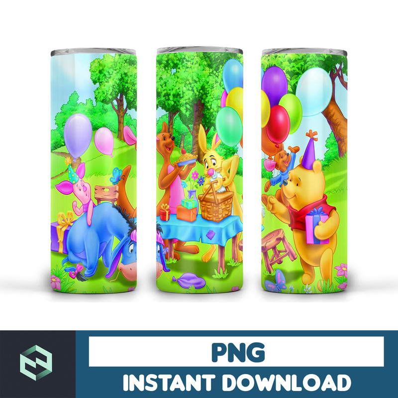 Pooh cartoon tumbler design Sublimation Designs Downloads, Digital download, 20 oz tumbler sublimations, Digital file (19).jpg