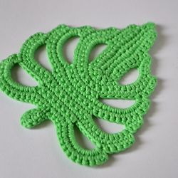 Monstera leaf coasters Crochet patterns