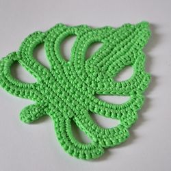 monstera leaf coasters crochet patterns