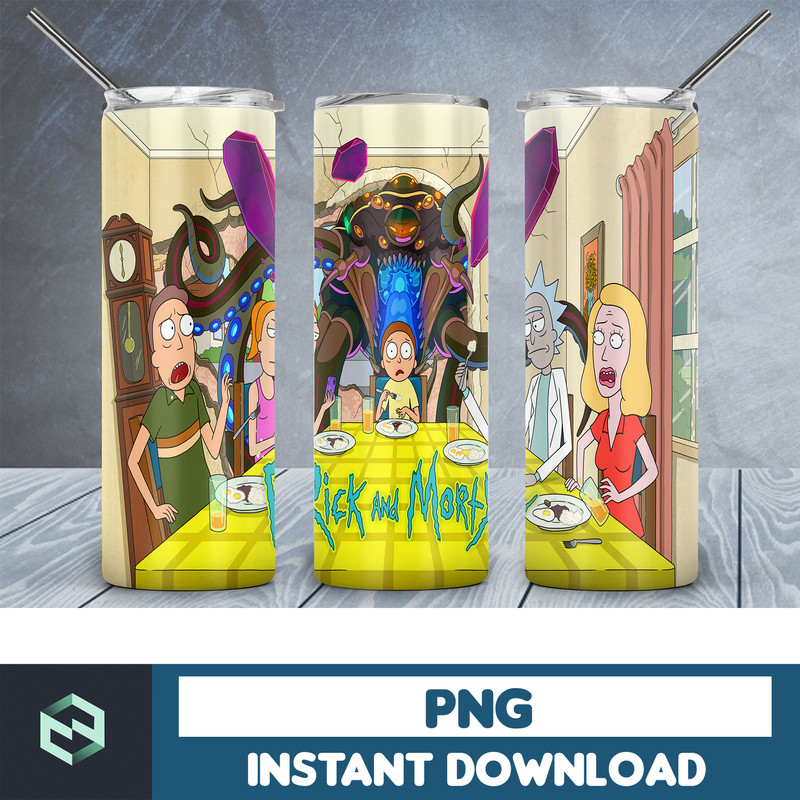 Rick and Morty tumbler png, neon Rick and morty png, tumbler png file, sublimation tumbler png, trippy Rick and morty tumbler, pickle Rick (1).jpg