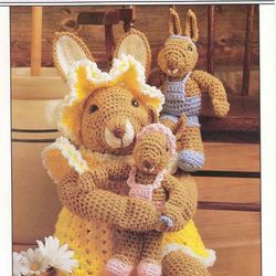 Cuddly Cottontails Crochet pattern Crochet Toy BUNNY Original Gift Ideas Vintage pattern PDF Instant download