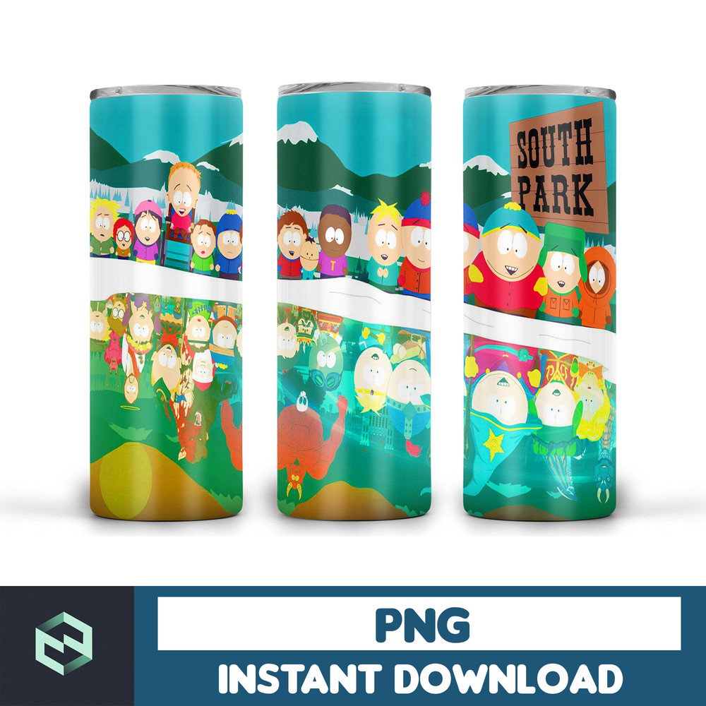 South Park Tumbler Design Sublimation Designs Downloads, Digital download, 20 oz tumbler sublimations, Digital file, tumbler wrap (8).jpg