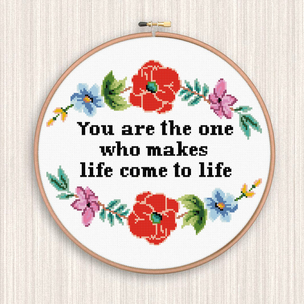 Soulmate Quote Cross Stitch Pattern Soulmate Gift Cross Stitch Pattern Easy Flowers Cross Stitch Pattern 4