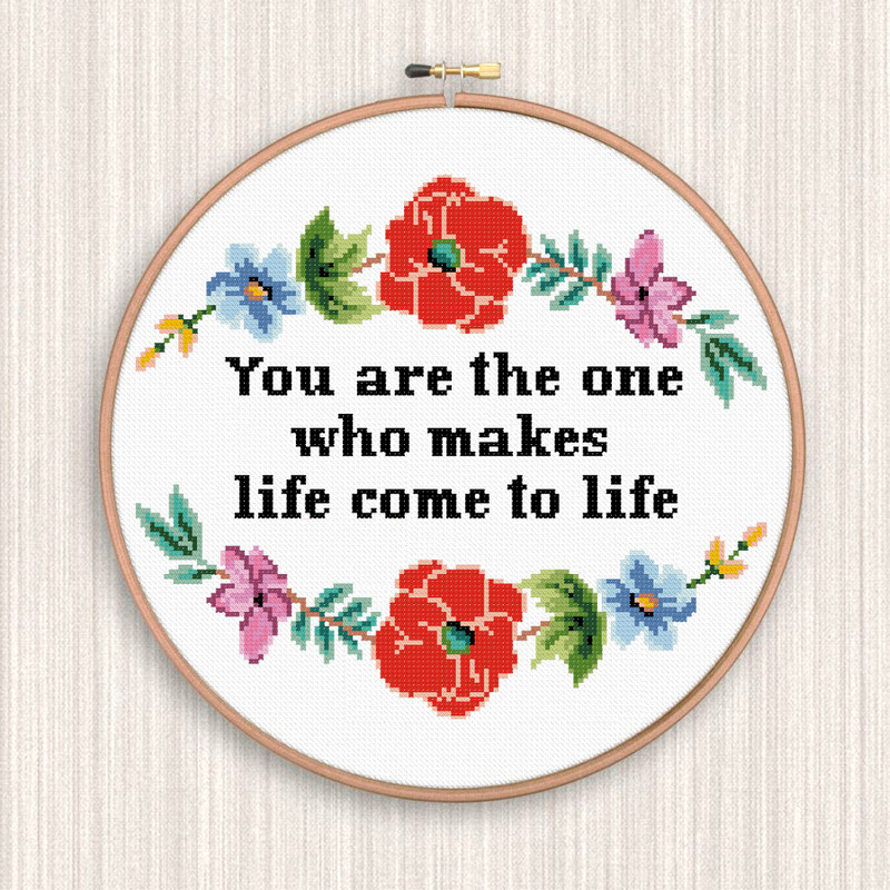 Soulmate Quote Cross Stitch Pattern Soulmate Gift Cross Stitch Pattern Easy Flowers Cross Stitch Pattern 4