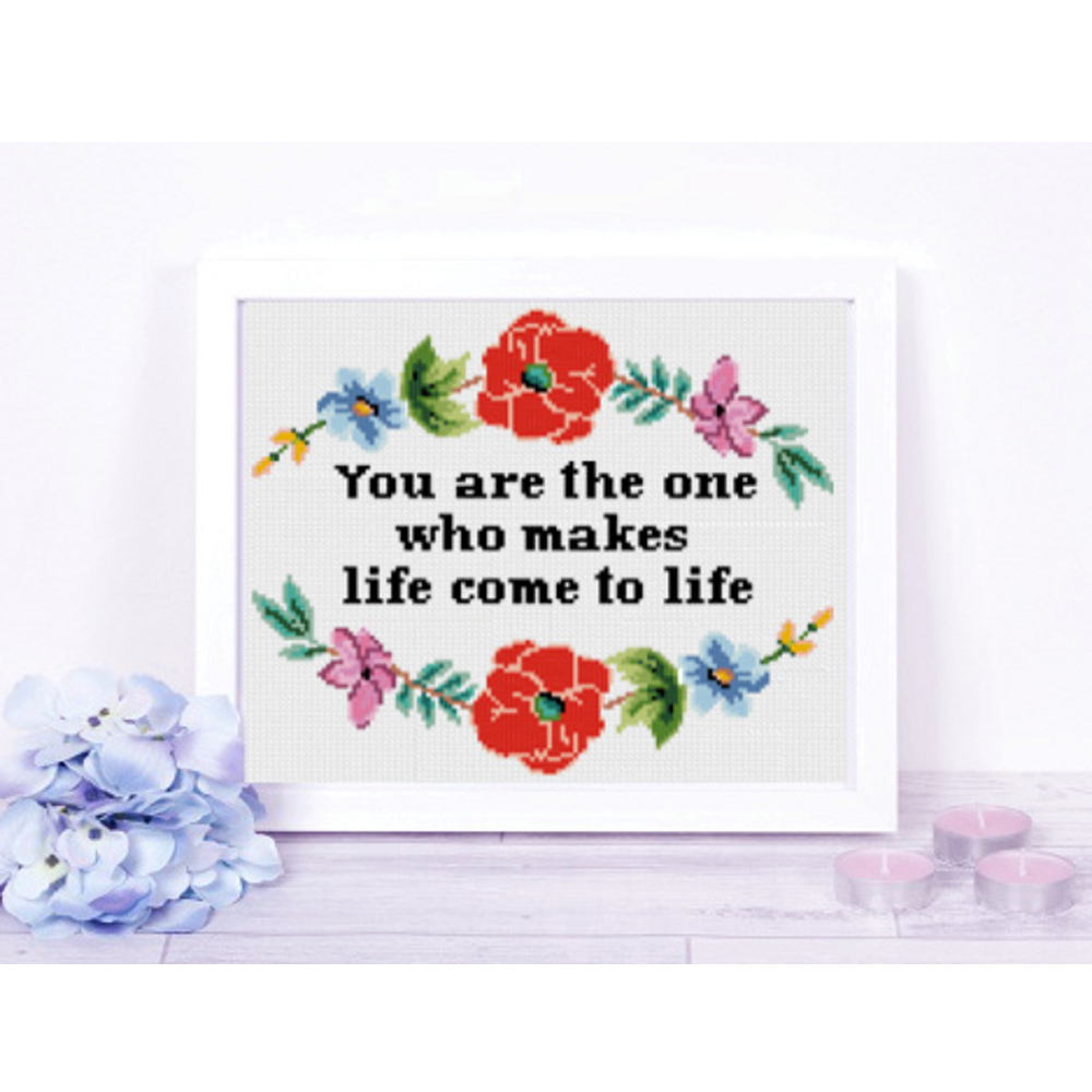 Soulmate Quote Cross Stitch Pattern Soulmate Gift Cross Stitch Pattern Easy Flowers Cross Stitch Pattern 5