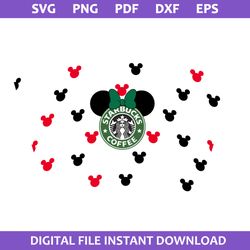 minnie bow starbucks wrap svg, disney coffee svg, starbucks cup 24 oz svg, png pdf dxf eps file