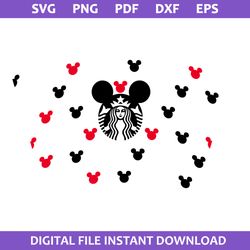 mickey starbucks coffee cup wrap 1 svg, disney coffee svg, starbucks cup 24 oz svg, png pdf dxf eps file