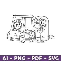 granny rita and janet outline svg, bluey svg, dog svg, bluey dog svg, cartoon dog svg, cartoon svg - download