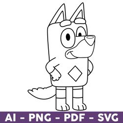rusty bluey outline svg, bingo svg, rusty dog svg, bluey svg, dog svg, bluey dog svg, cartoon svg - download file