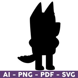 Rusty Bluey Silhouette Svg, Bingo Svg, Rusty Dog Svg, Bluey Svg, Dog Svg, Bluey Dog Svg, Cartoon Svg - Download File